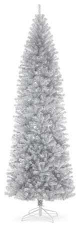 9' Silver Tinsel Artificial  Christmas Tree