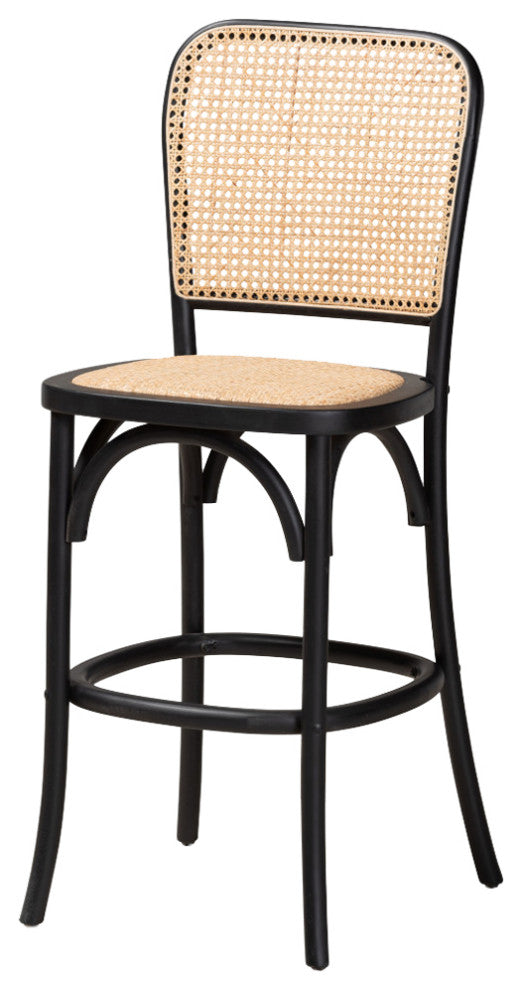 Suk Mid-Century Counter Stool, Black