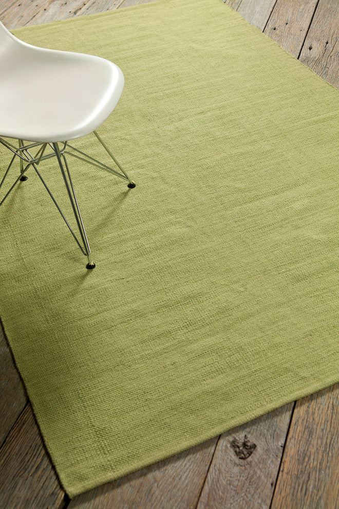 India Contemporary Area Rug, Green, 7'9"x10'6" Rectangle
