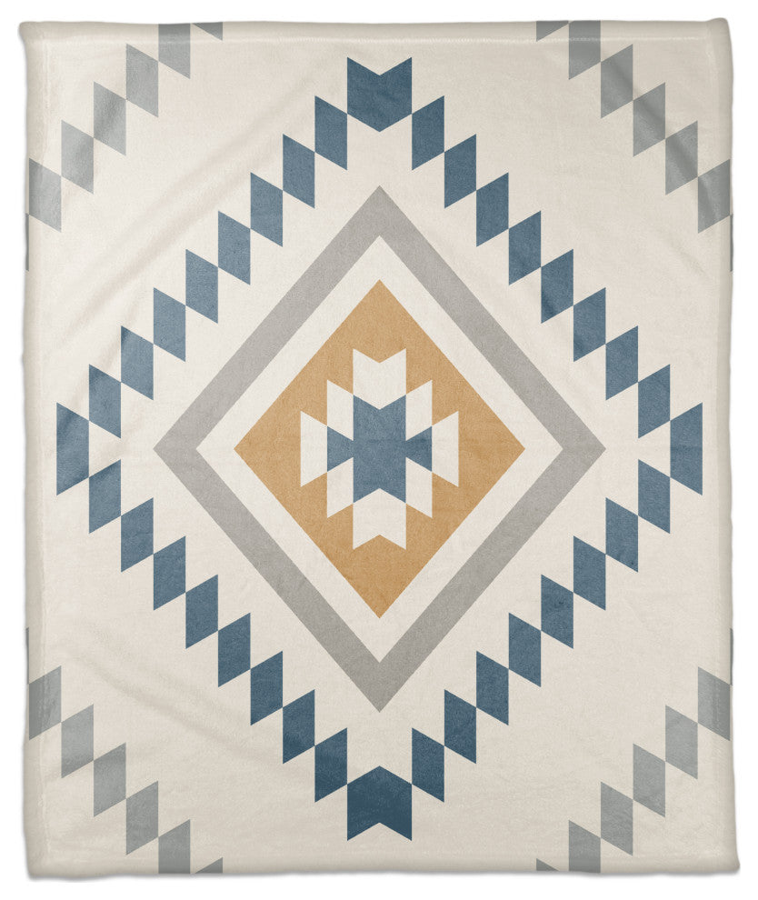 Southwest Diamond Pattern 50x60 Coral Fleece Blanket