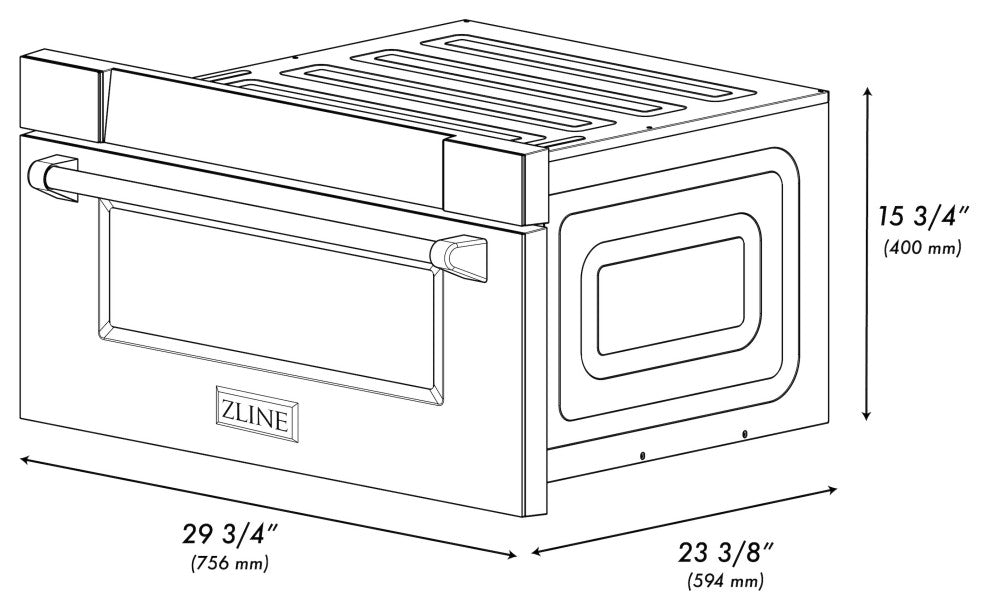 ZLINE 30" Microwave Drawer, Stainless Steel and Matte Black, MWDZ-30-MB