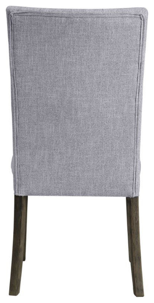Set of 2 Upholstered Side Chair, Gray/Gray Oak Finish