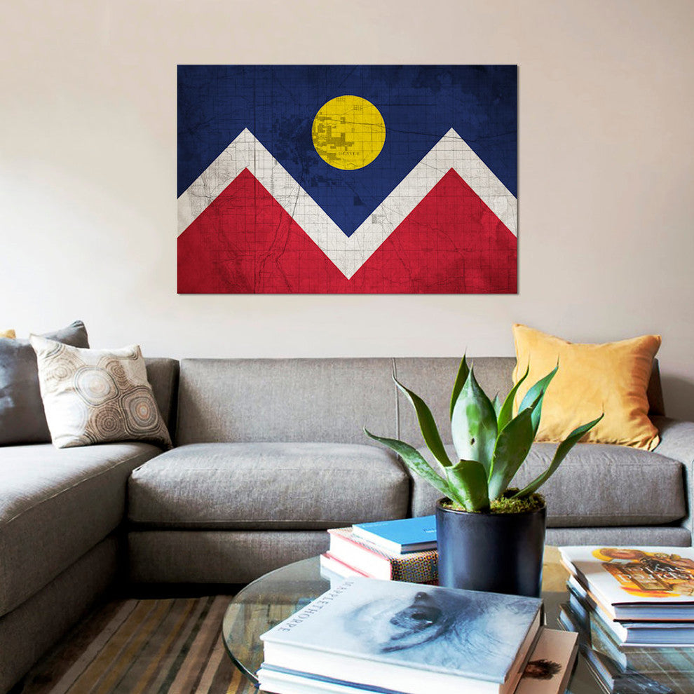 "Denver, Colorado (Roadway Blueprint) II" by iCanvas, Canvas Print, 18x12"