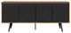 Coco Rustic Oak Wood and Faux Leather Sideboard Cabinets