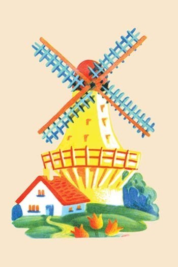 Dutch Windmill - Gallery Wrapped Canvas Art 28" x 42"