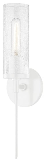Olivia 1-Light Wall Sconce Soft White Crackle Clear Glass