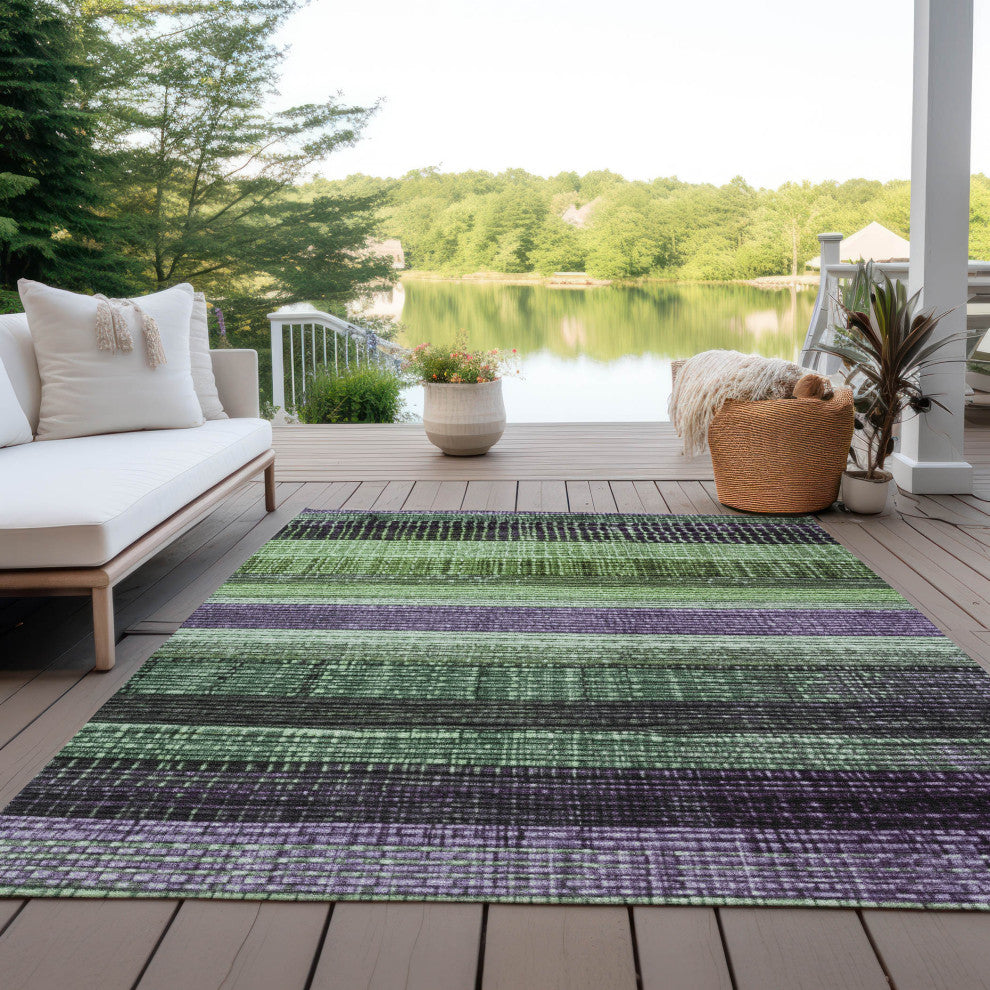 Machine Washable Indoor/Outdoor Chantille ACN1873 Purple 2'6" x 3'10" Rug