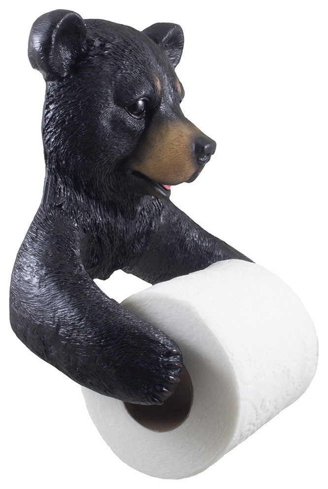 Black Bear Decorative Toilet Paper Holder
