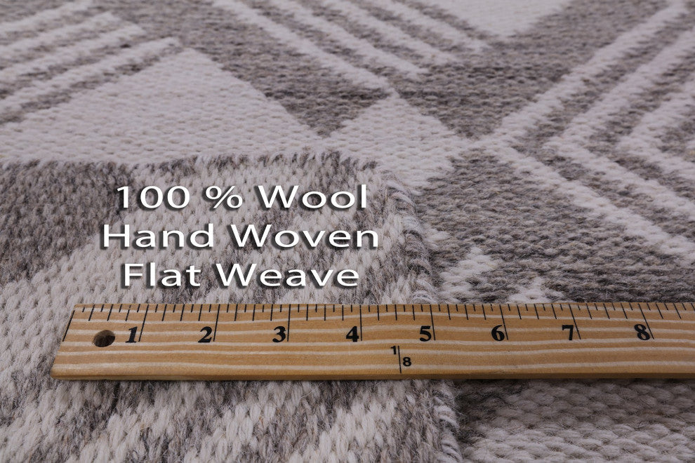 8' 1" X 10' 1" Flat Weave Handmade Wool Rug Q8490