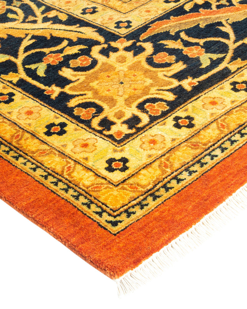 Eclectic, One-of-a-Kind Hand-Knotted Area Rug Orange, 9' 2" x 11' 10"
