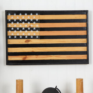 36 in. American Wood Flag Wall Decor