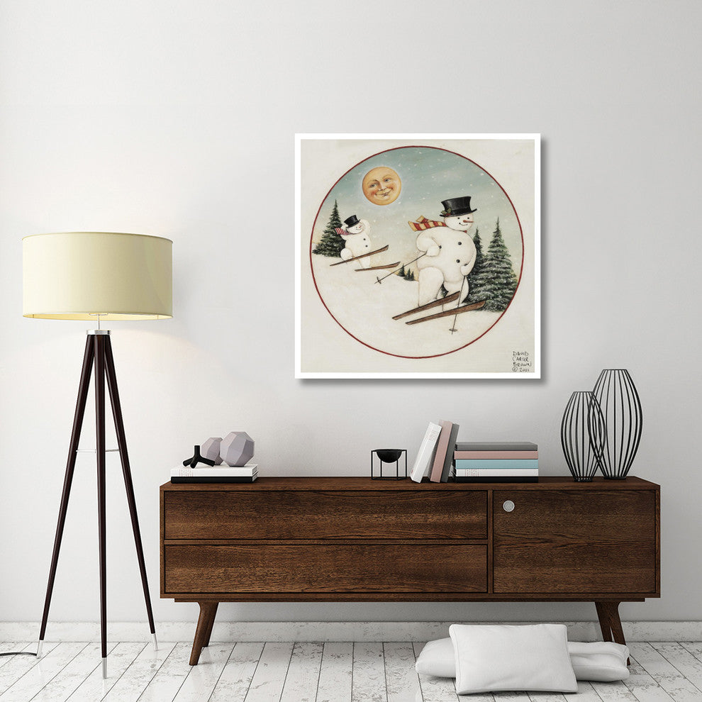 "Merry Lil Snowman" Digital Paper Print by David Carter Brown, 42"x42"