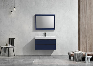 Bliss 40" Wall Mount Bathroom Vanity, Blue