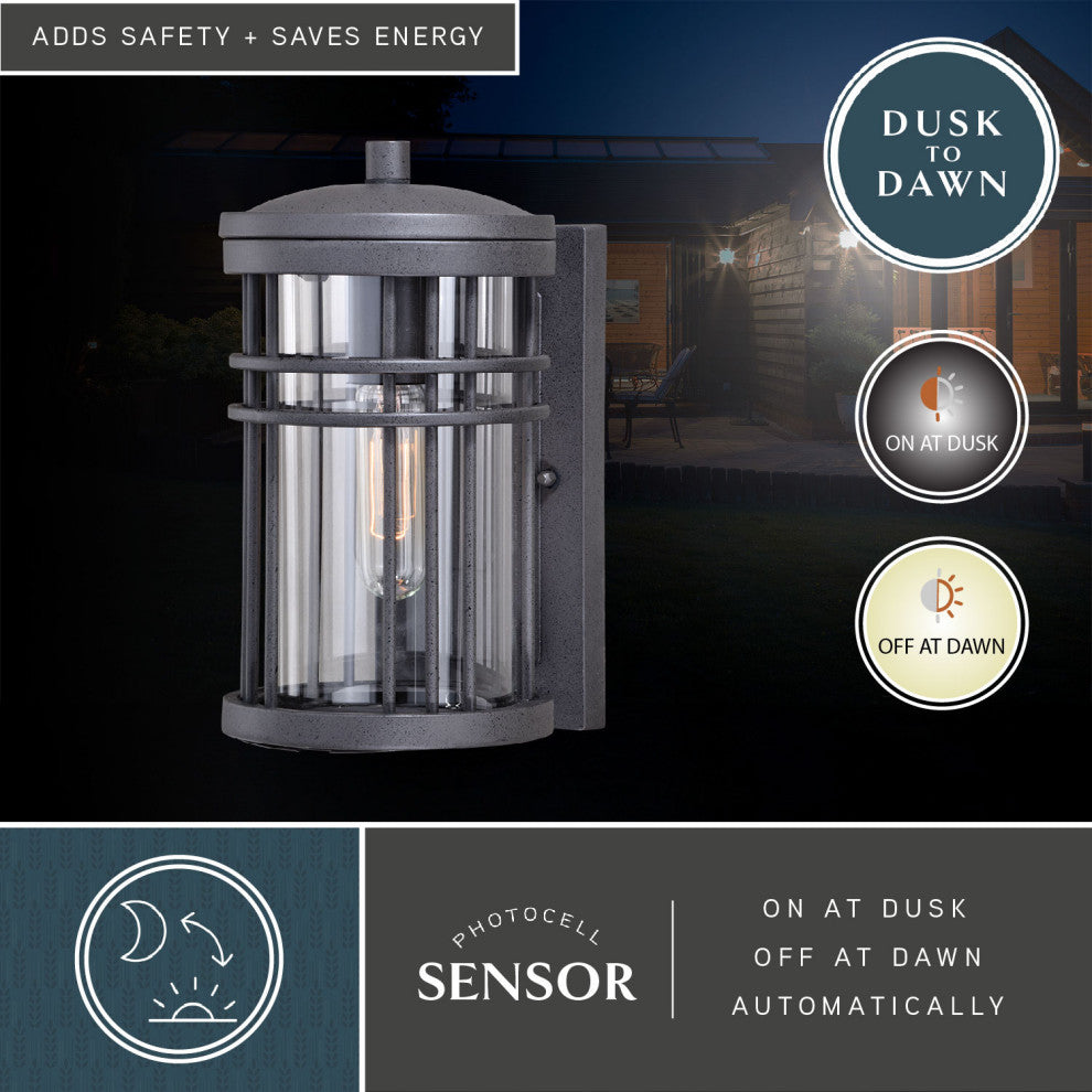 Wrightwood 6" Outdoor Wall Light Vintage Black