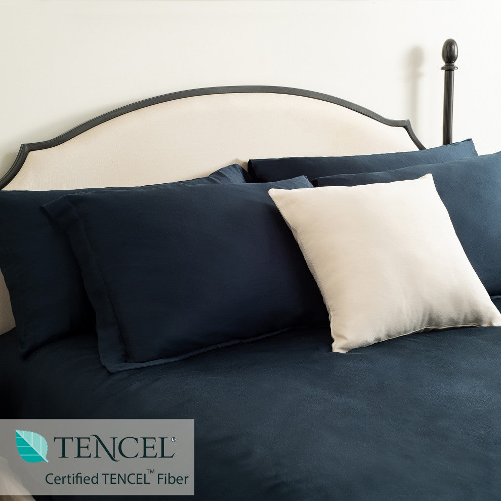 Delara 100% Eucalyptus Lyocell Tencel Bedding Sheet Bundle, Carbon, Twin, 75"x105"