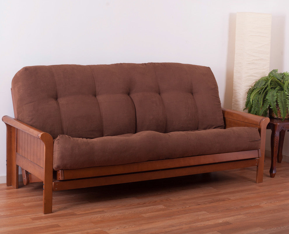 Blazing Needles Renewal 9" Microsuede Full Futon Mattress, Chocolate