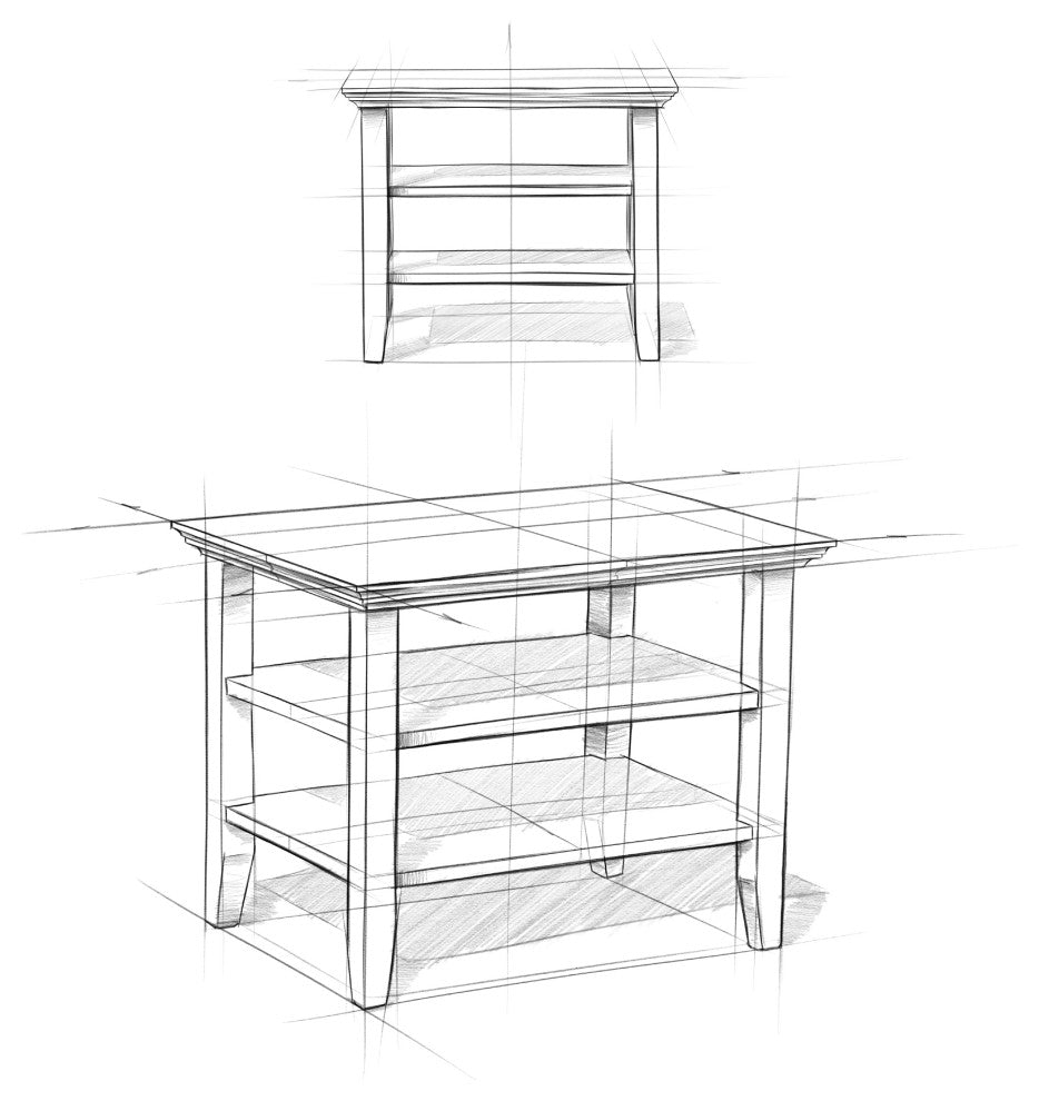 Acadian Solid Wood 14" Rustic Narrow Side Table, Brunette Brown