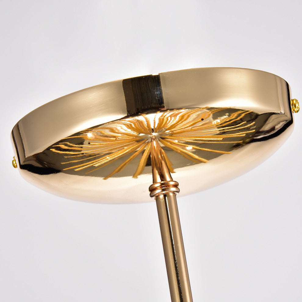 Sami Sputnik Shiny Chrome and Frosted Brass Industrial Chandelier