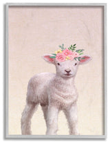 Baby Lamb Floral Rose Crown Girly Pink Nursery,1pc, each 16 x 20