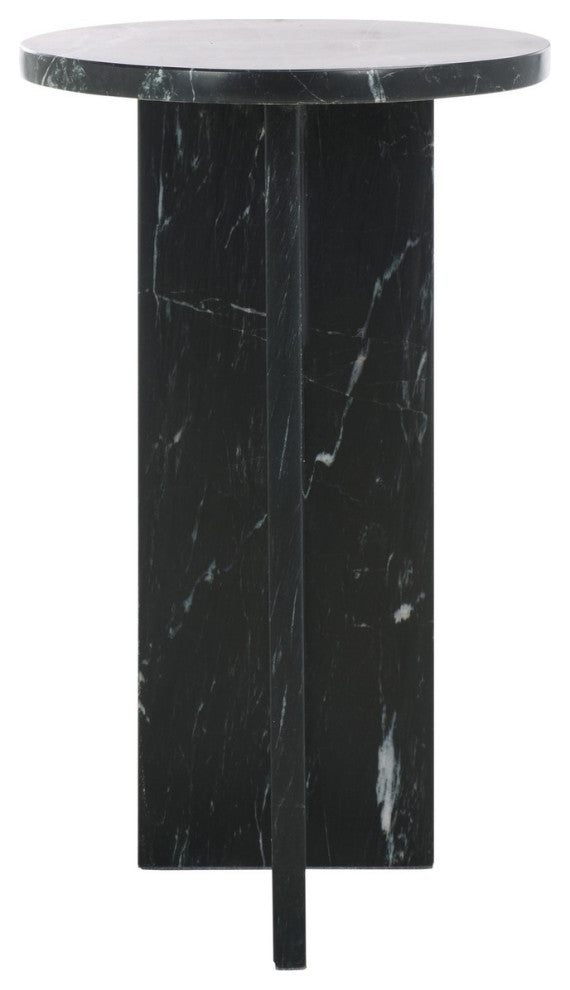 Safavieh Couture Devlin Marble Drink Table, Black