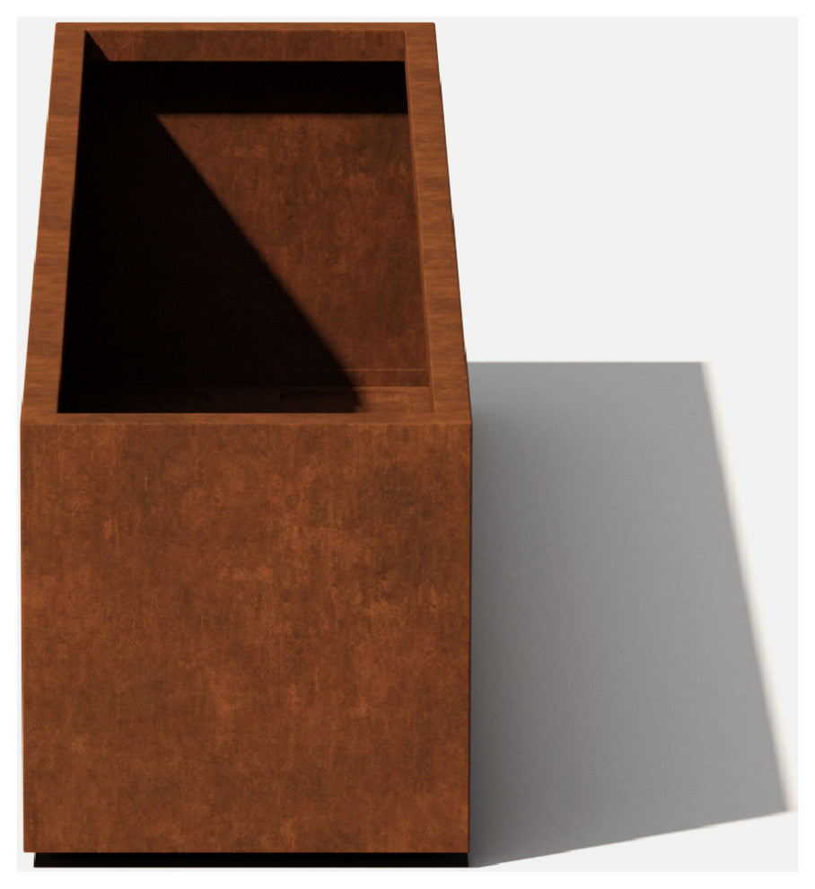 Metallic Series Corten Steel Window Box Planter, 36"
