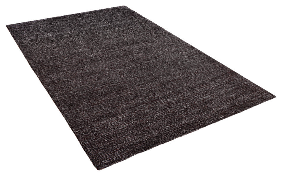 Hand Knotted Loom Silk Mix Area Rug Solid Brown White