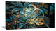 "Symmetrical Blue Gold Fractal Flower" Digital Wall Art, 40"x20"