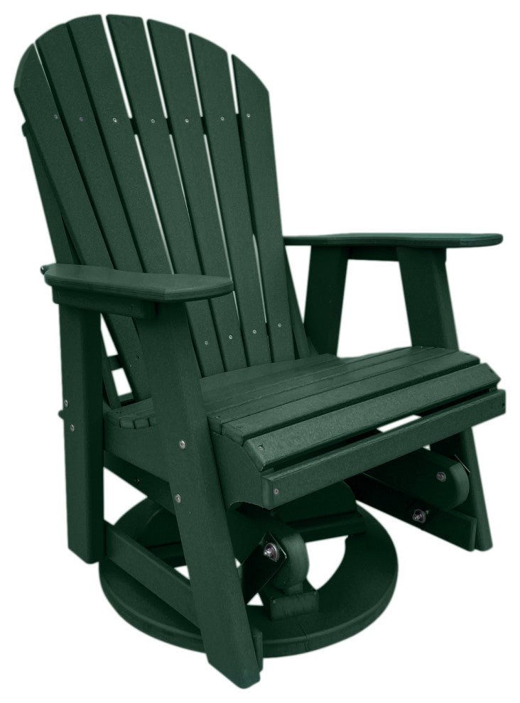 Phat Tommy Outdoor Swivel Glider Chair - Adirondack Glider Chair, Green