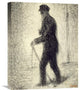 "Walking" Stretched Canvas Giclee by Georges Seurat, 17"x22"