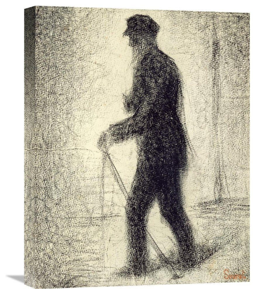 "Walking" Stretched Canvas Giclee by Georges Seurat, 17"x22"