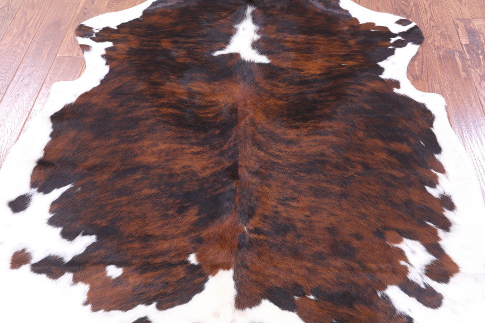 6' 7" X 6' 2" Brindle Natural Cowhide Rug C2314