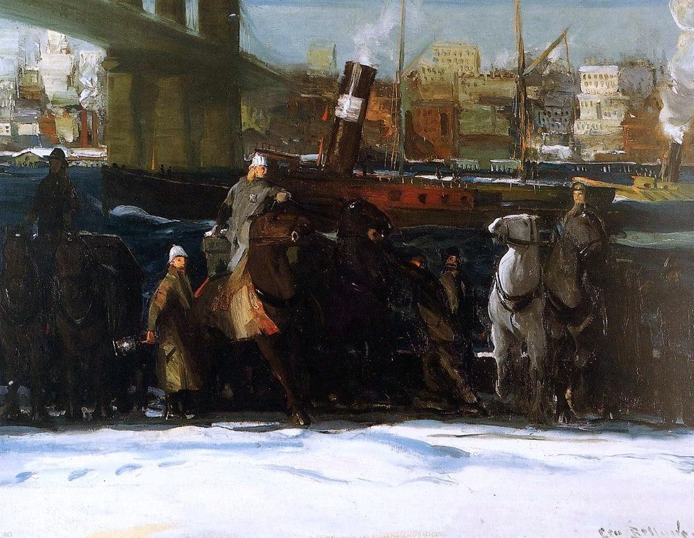 George Wesley Bellows Snow Dumpers, 21"x28" Wall Decal