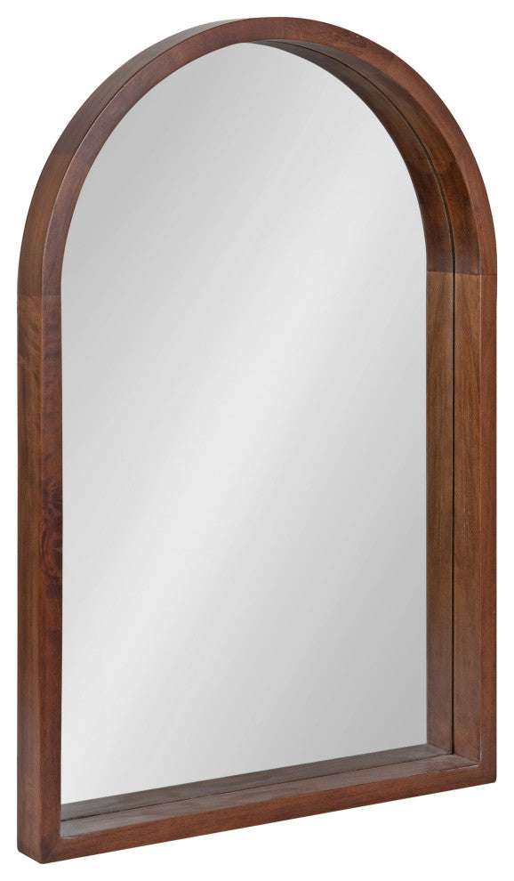 Hutton Wood Framed Arch Mirror, Walnut Brown, 20"x30"