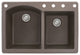 Aversa 33" silQ Granite Double Bowl Kitchen Sink with 5 Holes in Espresso