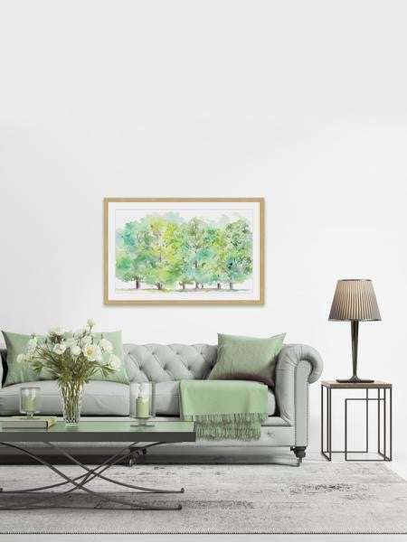 "Ripe Trees" Framed Painting Print, 18"x12"