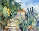 Paul Cezanne A House With Red Roof, 21"x28" Wall Decal