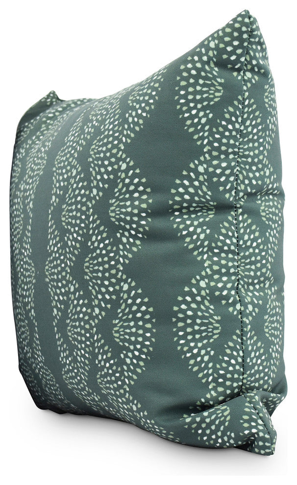 Dotted Decor 16" Green Stripe Print Decorative Throw Pillow