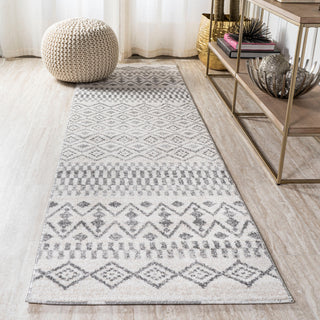 Ifrane Berber Geometric Stripe Runner Rug, Cream/Gray, 2x8