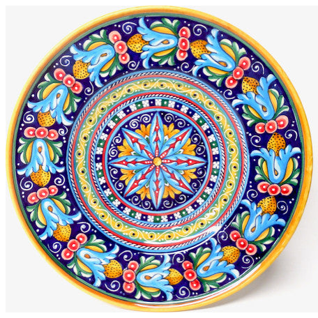 Deruta Ceramiche Sberna Antico Geometrico 17" Round Platter, 1