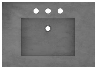 Palomar Vanity Top and Integral Sink, Slate, 30", 8" Widespread Cutout