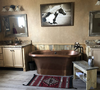 Thales 5' Copper Freestanding Bathtub with Overflow, 0 Hole