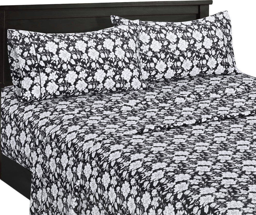 Agnes 100% Cotton Floral Printed Sheet Set, Queen