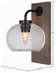 Oxbridge Wall Sconce, Matte Black & Painted Distressed Metal, 7" Clear Bubble