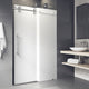 VIGO Elan 56" to 60" W x 74" H Frameless Sliding Shower Door, Stainless Steel, Left, Frosted Glass
