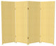 4'' Tall Woven Fiber Room Divider, Dark Beige, 4 Panel