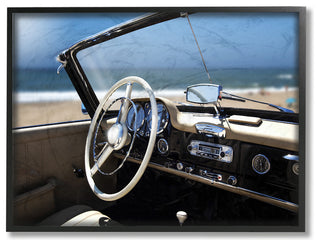 Long Beach Vintage Car, 11"x14", Framed Giclee Texturized Art
