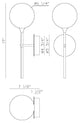 Iissa, Wall Sconce, 19", Matte Black, Amber Glass