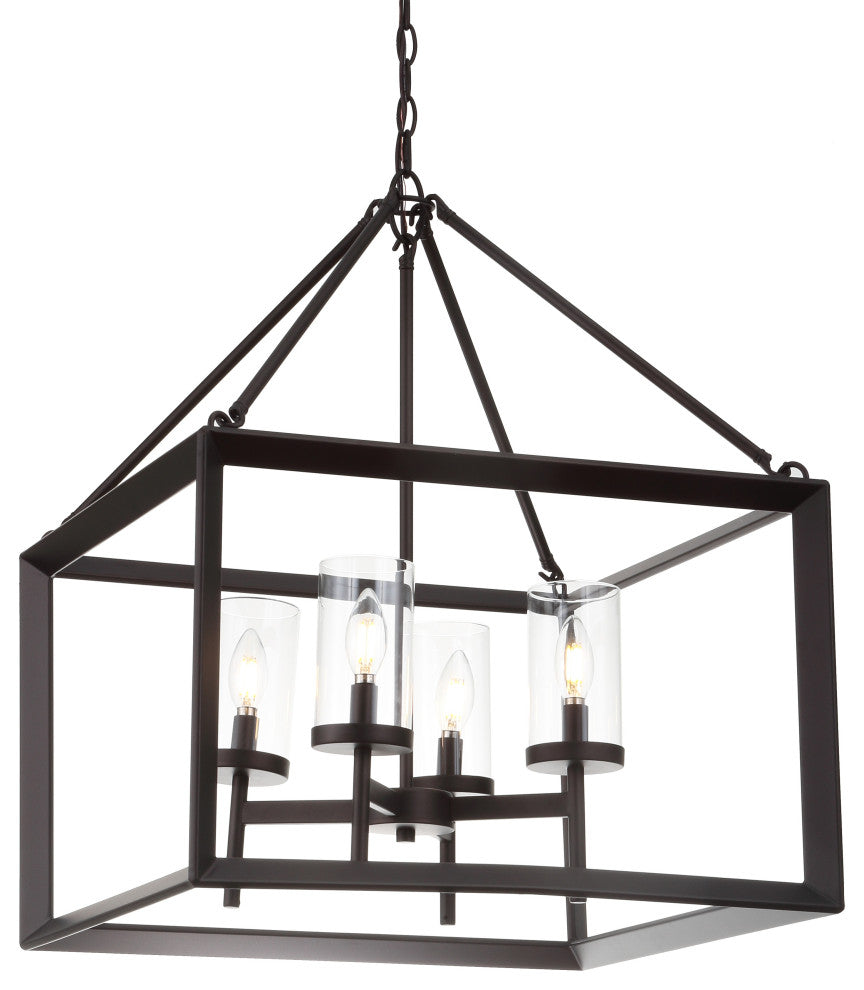 Anna Metal, Glass LED Pendant, Oil Rubbed Bronze, 21"