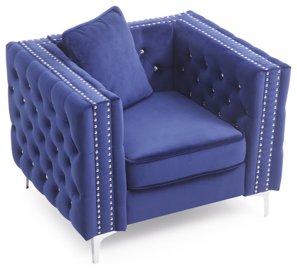 Paige Accent Chair, Blue