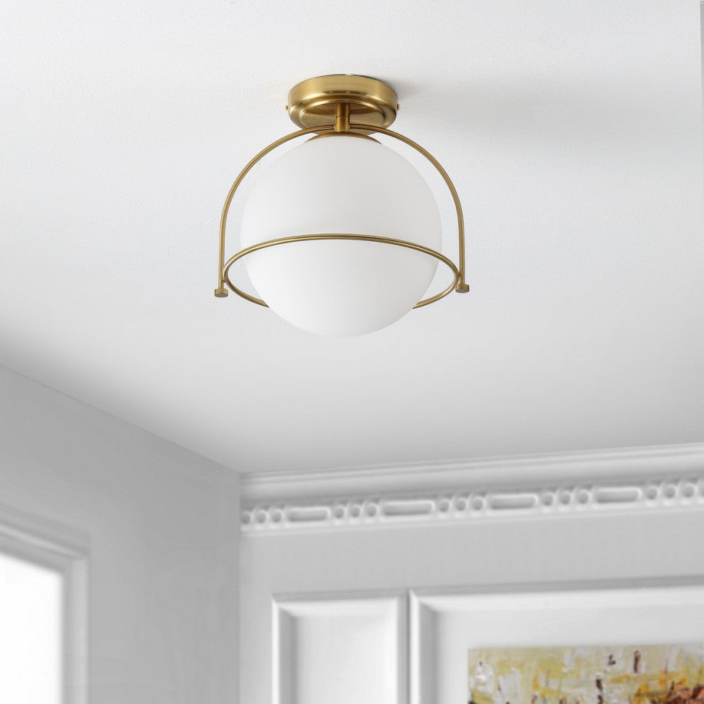 Safavieh Valise Flush Mount Gold/White Glass
